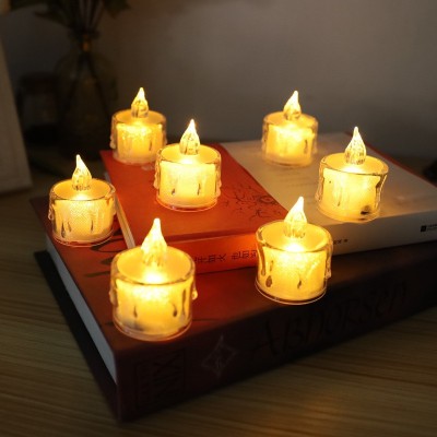 Factory Direct Sales LED Electronic Candle Smoke-Free Transparent Tealight Tears Candle Light Christmas Proposal Decoration