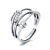 Distressed Thai Silver Anxiety Ring Three Rings Smart Index Finger Ring Multi-Circle Rotating Beads Ring Bracelet Women