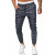 Foreign Trade Men's Plaid Trousers European and American Sports Pants Mid-Waist Feet Drawstring Casual Pants