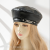 Chain Leather Beret Women's Autumn and Winter British Retro Octagonal Hat Internet Celebrity PU Leather Painter Cap