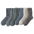 Socks Men's Winter Fleece Lined Padded Warm Keeping Brushed Wool Socks Men's Mid-Calf Length Sock Room Socks Parallel Line Terry Sock