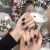 Nana Z-150 Frosted Smoke Black Water Ripple Fake Nail Tip Wear Manicure Finished Stickers 30 Pieces Nail Stickers