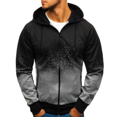 Foreign Trade Men's Clothing European and American 3D Digital Printed Hood Sweater Men's Gradient Design Top Men's Factory Direct Sales Export