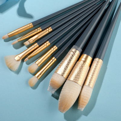 Lanqiao 10 Makeup Brushes Set Complete Set for Beginners Soft Hair Eye Shadow Brush Blush Brush Powder Foundation Brush Beauty Tools