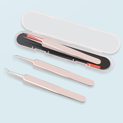 Boxed Stainless Steel Acne Needle Blackhead Removing Acne Removing Acne Splinter Acne Clip Tweezers Student Beauty Tools Cell Tweezer