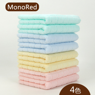 Factory Wholesale Pure Cotton Plain Checkered Jacquard Towel Hotel Present Towel Environmentally Friendly Dyed Combed Cotton