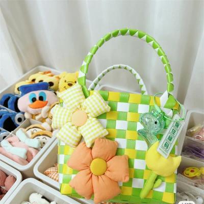 Women's Bag Vegetable Basket Woven Bag PE Colorful Bag Basket Cartoon DIY Bag Factory Wholesale