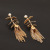 Ez2240 Cross-Border Simple Metal Leaf Pearl Earrings European and American Fashion Flower Long Fringe Earrings Earrings