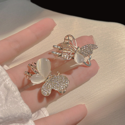 Butterfly Barrettes Shredded Hair Bangs Clip Side Clip Diamond Fashion Internet Celebrity Same Type Small Size Hairpin