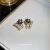 Needle Zircon Pearl Flower Double Layer Earrings Korean Graceful and Fashionable Stud Earrings New Earrings Wholesale