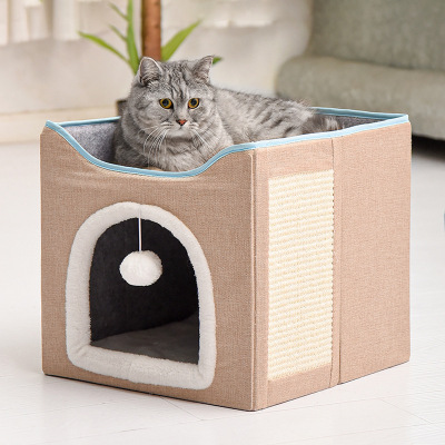 Cross-Border Factory Direct Sales Double-Layer Kennel Four Seasons Universal Removable and Washable Cyber Celebrity Cat Nest Winter Thermal Supplies Pet Bed