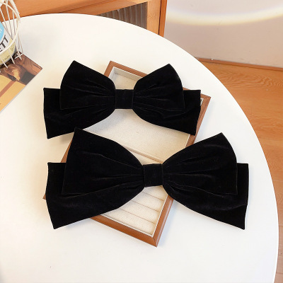 Black Big Bow Headdress High-Grade Barrettes Women's Back Ribbon Headdress 2022new Clips Hairpin