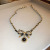 Flower Rhinestone-Embedded Leather Winding Necklace Light Luxury Personality Sweater Chain Clavicle Chain Trend Necklace