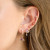 Net Red Wind Small Peach Heart Ear Bone Nail Exquisite Small Color Zirconium Earrings Spiral Twist Ball Piercing Love Heart Stud Earrings