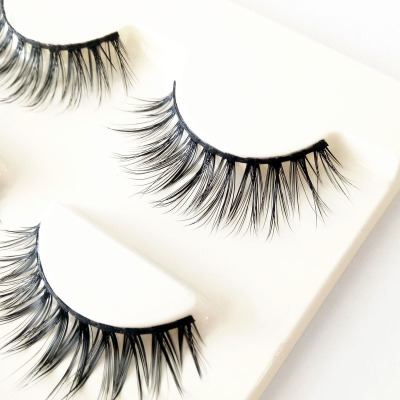 False Eyelashes Thick 3D False Eyelashes Natural Cross Three Pairs Eyelash Factory Wholesale