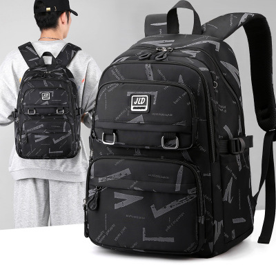 New Travel Backpack Nylon Men's Middle School Student College Students Bag Wholesale Large Capacity Men's Casual Backpack