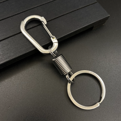 Linshi 304 Keychain Alloy Spring Key Ring Simple Double Ring Small Buckle Cross-Border Southeast Asia Africa Hot Sale Products