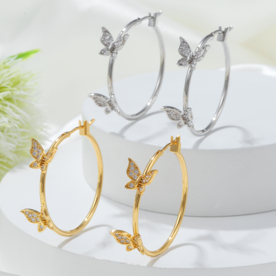 Exaggerated Temperamental Full Diamond Big Bowknot Earrings High Quality Wholesale Female 18K Senior Sense Online Influencer Earrings