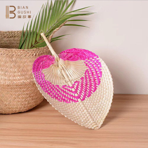 factory in stock bamboo woven cattail leaf fan palm-leaf fan summer fan dance fan hand fan cool papyrus fan bamboo products