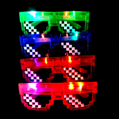 Amazon Mosaic Creative Glow Glasses Personalized Party Led Toys Mosaic Glasses Glasses Stall Products