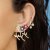 Pastoral Style Small Flower with Branches Ear Bone Stud Copper Plated Real Gold Non-Fading Earrings Ins Internet Celebrity Piercing Earrings Wholesale
