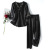 Foreign Trade Women's Clothing Sexy Thin Three-Quarter Sleeve Silk Women's Suit Embroidered Lace Two-Piece Set Homewear