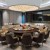 Hotel Solid Wood Electric Dining Table Company Internal Reception Large round Table High-End Club Bentley Chair