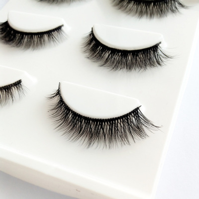 3D False Eyelashes Weaving Eyelash Natural Slender Cross False Eyelashes Eye Tail Lengthening Factory Wholesale