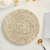 Corn Fur Woven Placemat Ins Pastoral Style round Solid Color Heat Insulation Waterproof Non-Slip Thickened Table Mat Cross-Border