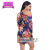 Foreign Trade Women's Clothing Women's Satin Silk Printed Thin Loose Nightgown Women's Summer Knotted Short Cardigan Robe