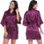 Foreign Trade Women's Clothing Ladies' Robe Artificial Silk Solid Color Thin Cardigan Robe Summer Sexy Short Bathrobe