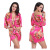 Foreign Trade Women's Clothing Women's Satin Silk Printed Thin Loose Nightgown Women's Summer Knotted Short Cardigan Robe