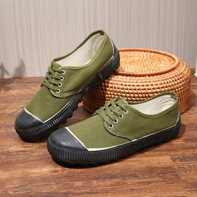 Factory Direct Sales Farmland Labor Protection Shoes Yellow Sneaker Green Liberation Shoes Rubber Sole Wear-Resistant Outdoor Construction Site Farmland Work Shoes