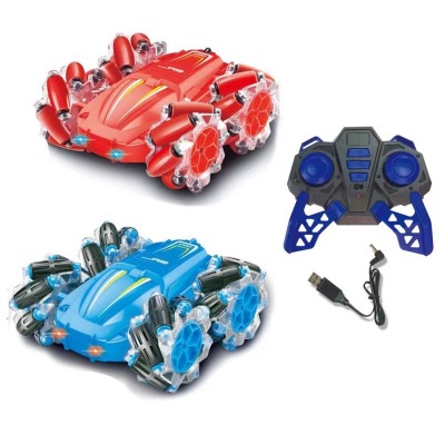 Cross-Border Children's Rolling Stunt Car Toy 360-Degree Rotating Drift Remote Control Car Four-Wheel Drive Racing Boy Car