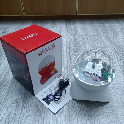 LED Bluetooth Speaker Stage Lights Colorful Crystal Magic Ball USB Music Small Night Lamp KTV Colorful Charging Stage Lights