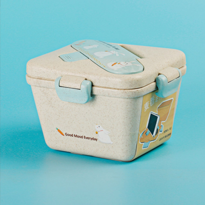 Square Wheat Straw Lunch Box