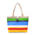 Factory Wholesale 2023 New Rainbow Bar Canvas Bag National Fashion Wooden Buckle Bag Contrast Color Shoulder Handbag