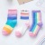 Children's Rainbow Socks Tube Socks Korean Fashion All-Match Children Colorful Striped Cotton Socks for Boys and Girls Sports Trendy Socks
