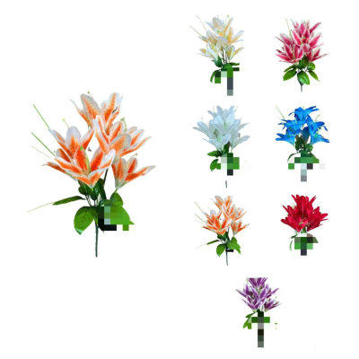 7 Lily Qingming Artificial Flower Home Indoor and Outdoor Flower Arrangement