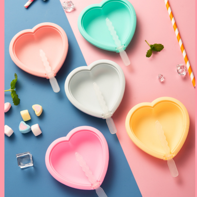 New Heart-Shaped Ice Cream Mold Silicone Popsicle Mold