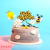 5PCs Bee Flowers Happy Birthday Cake Plug-in Cake Flag Inserts Cake Decoration Spanish Happy Birthday