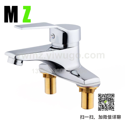  Bathroom Faucet Table Basin Faucet Hot and Cold Mixed Faucet Bathroom Double Hole Basin Mixer with Single Handle