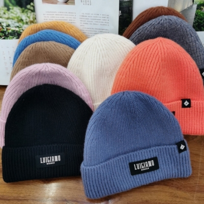 Autumn and Winter Fleece-Lined Women's Knitted Hat Outdoor Keep Warm Sleeve Cap Fashion Korean Style Trends Hat for Men and Women