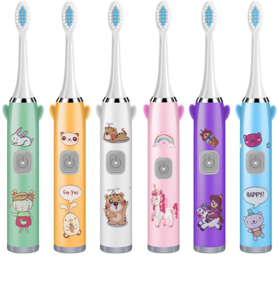 Children's Electric Toothbrush USB Rechargeable 5-Speed Cleaning Baby Toothbrush Soft Bristle Ultrasonic Portable Cartoon Toothbrush