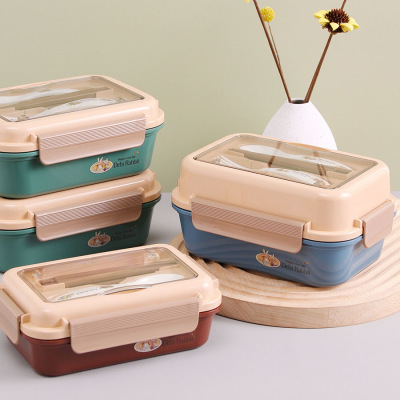 Factory Direct Supply Multi-Layer Lunch Box Lunch Box Plastic for Office and Car Microwaveable Heating Grid Double Layer Lunch Box
