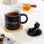 Creative Nordic Style Simple Cute Bear Ceramic Water Cup Spoon With Lid Cute Golden English Mug Gift