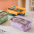 INS Student Compartment Plastic Lunch Box Tape Tableware Microwaveable Lunch Box Office Worker Single-Layer Portable Bento Box