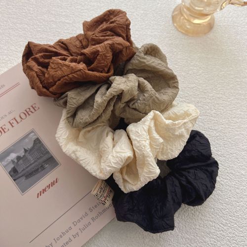 simple solid color bubble texture feeling large intestine hair ring internet celebrity 2022 new ball head rubber band