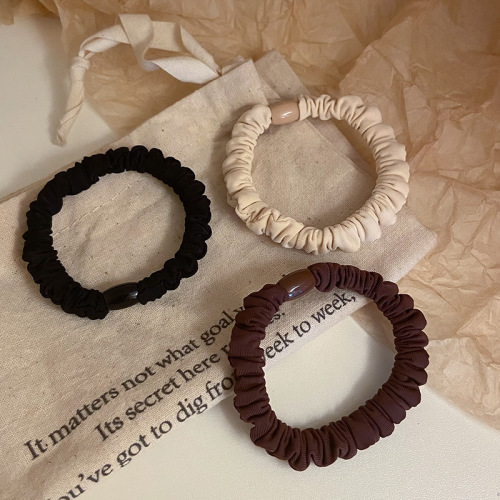 south korea dongdaemun same style wrinkle small intestine ring hair rope color ponytail rubber band high elastic base hair ring