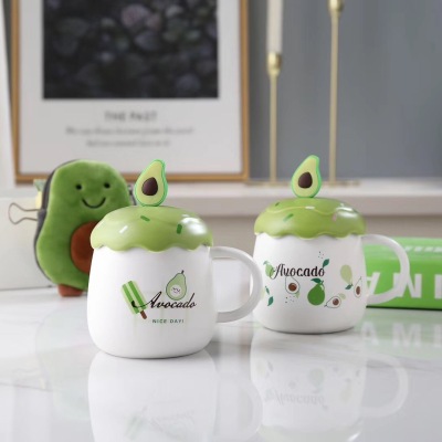 Cute Personality Creative Avocado Mug Gift Cartoon Water Cup Daily Necessities Customized Advertising Coffee Cup